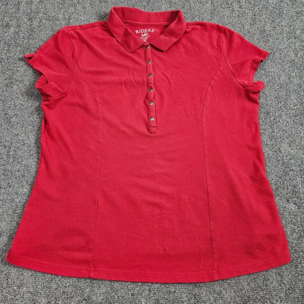 Riders by Lee Polo‎ Shirt Womens XXL Red Snap Button Western Country Casual